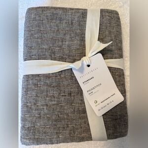 Pottery Barn - Standard Pickstitch Sham - Charcoal. 26x20. NEW. Cotton